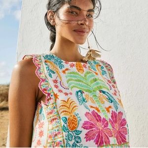 Farm Rio Fruits Queen Scarf Crop Top (Small)